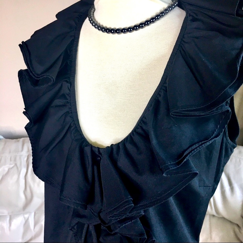 🆕 LRL Ruffle V-Neck Button Front Top - Picture 2 of 4